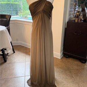 Alex Evenings Strapless Olive Maxi Gown